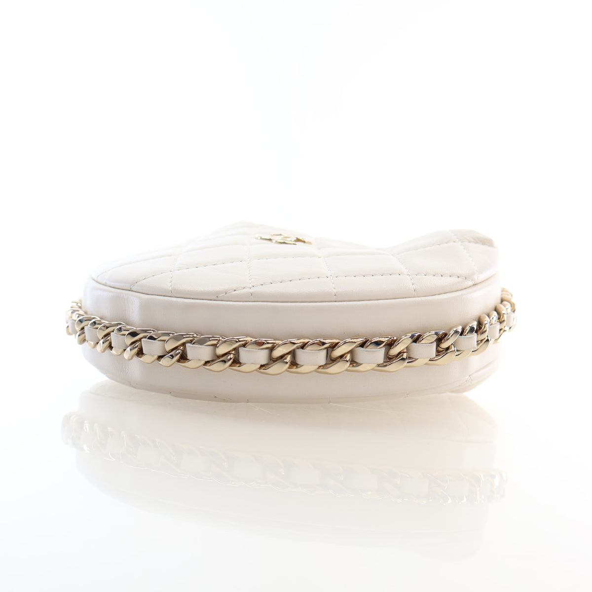 Pre-Owned Chanel Hobo Small Lambskin Chain Around Pouch Bag, side profile, photo 7 of 16