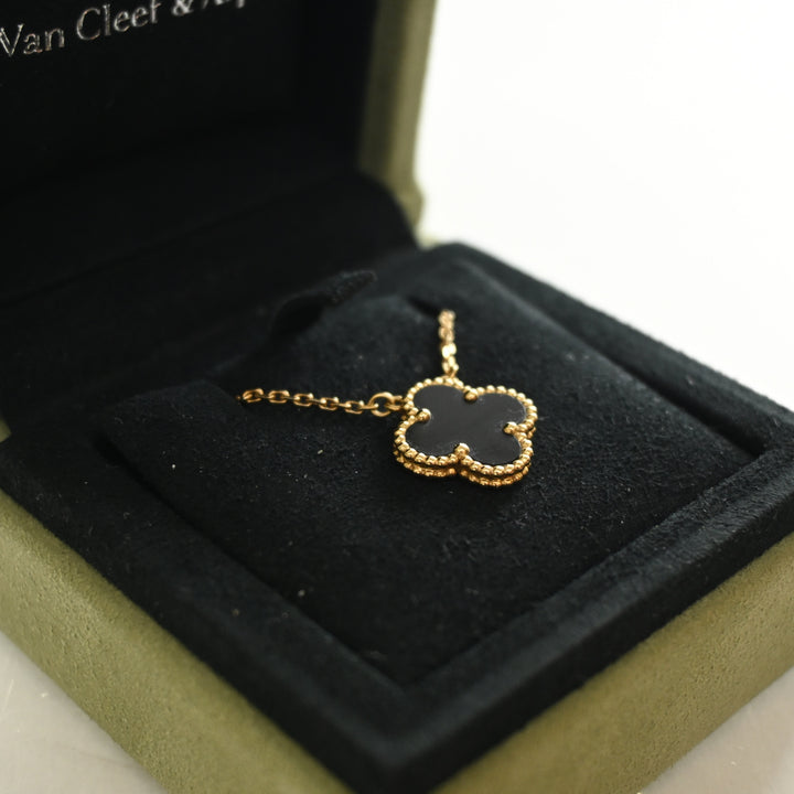 Van Cleef & Arpels Onyx Vintage Alhambra Pendant