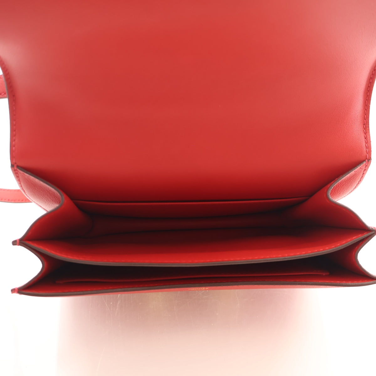 Pre-Owned Hermès Constance 18 Rouge Casaque Swift Leather, open interior