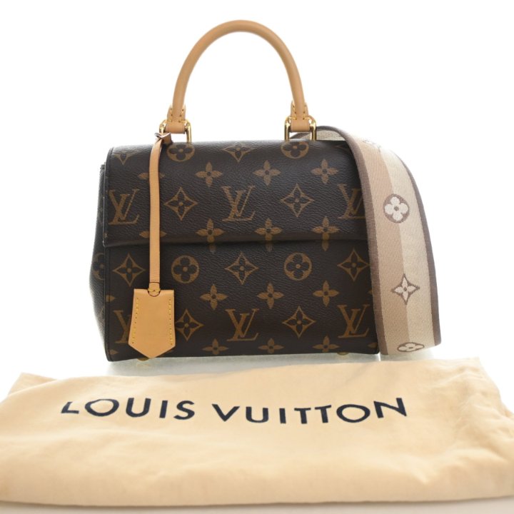 Pre-Owned Louis Vuitton Mini Monogram Cluny, shown with dust bag and packaging
