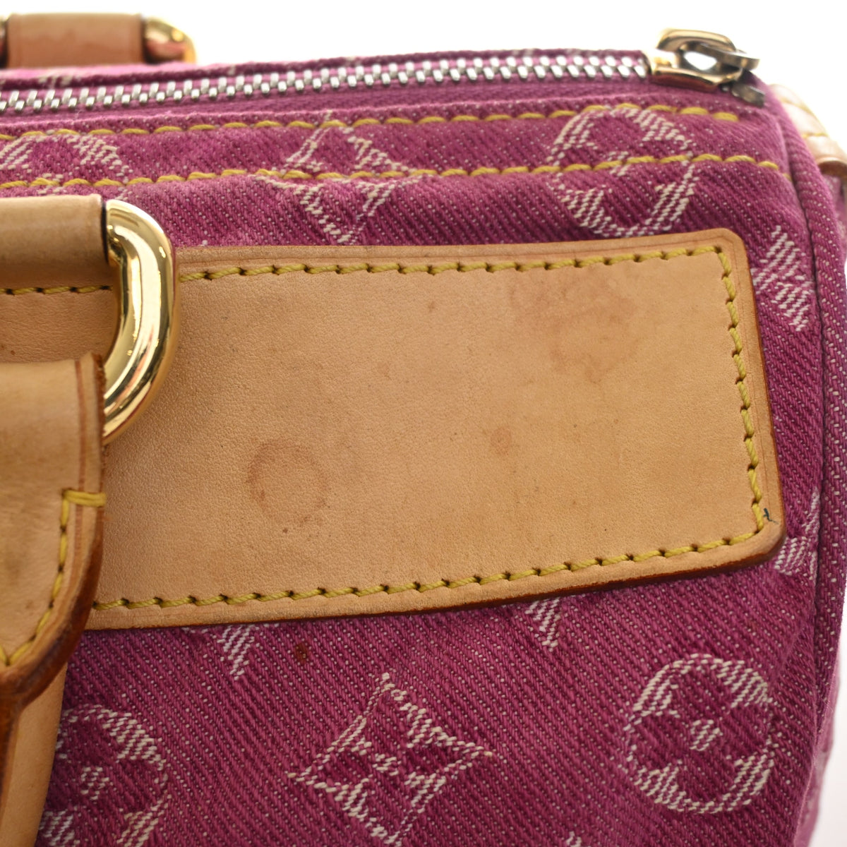 Vintage Louis Vuitton Speedy Monogram Denim Neo, corner and edge detail, photo 14 of 16