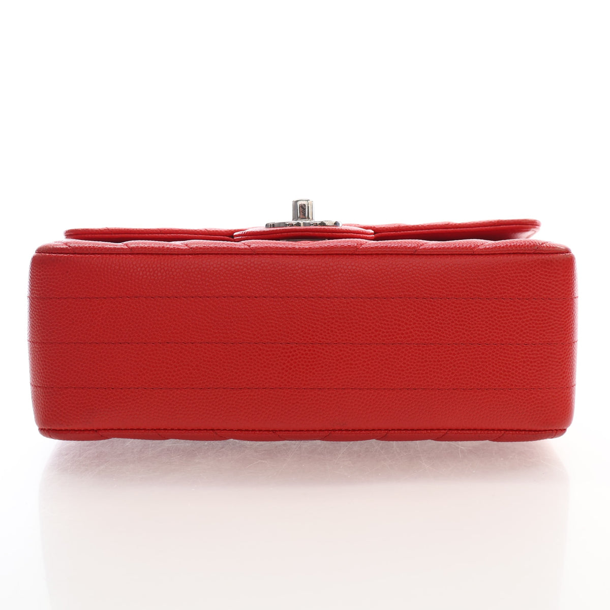 Pre-Owned Chanel Flap Bag Mini Caviar Leather Chevron Rectangle, base and feet view, photo 9 of 17