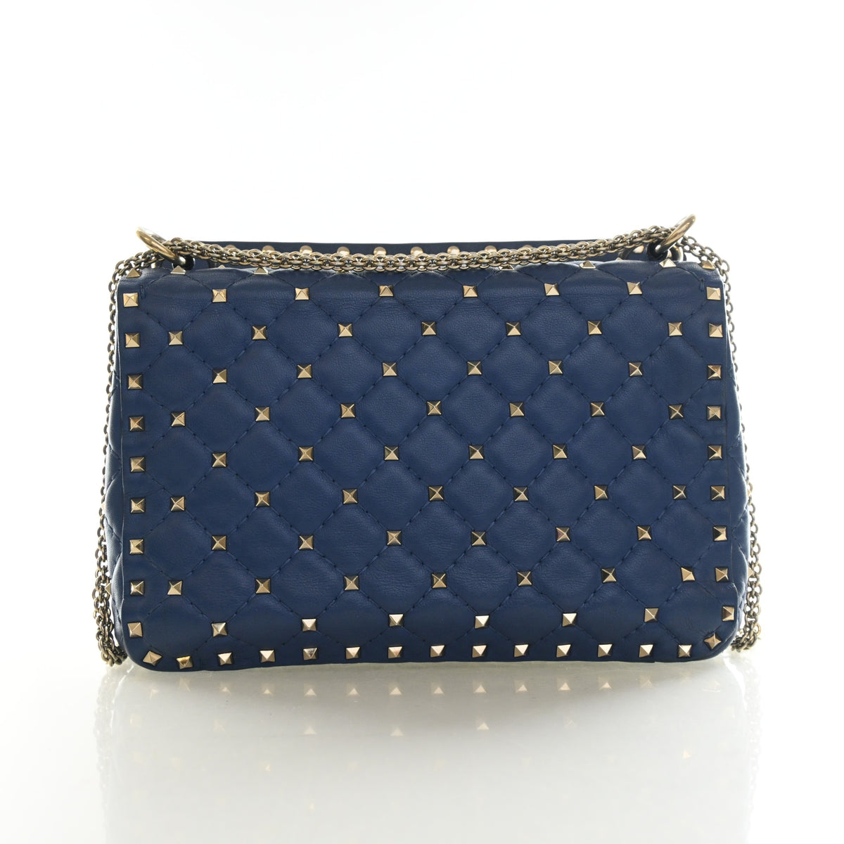 Pre-Owned Valentino Shoulder Bag Lambskin Rockstud Spike, back view