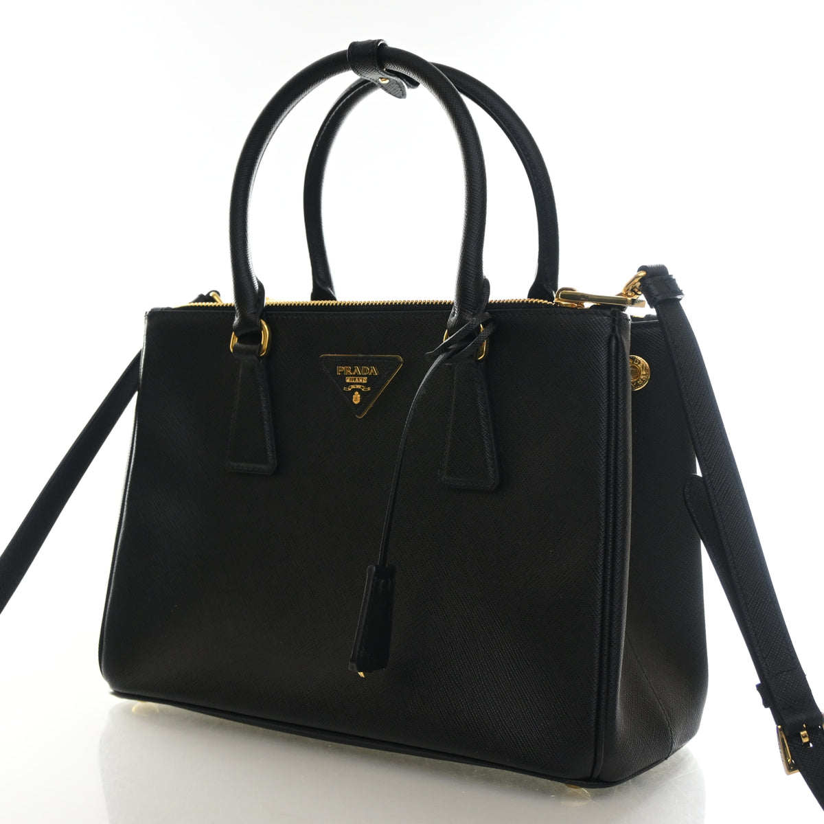 Pre-Owned Prada Galleria Medium Saffiano Double Zip Tote, front view, photo 3 of 14