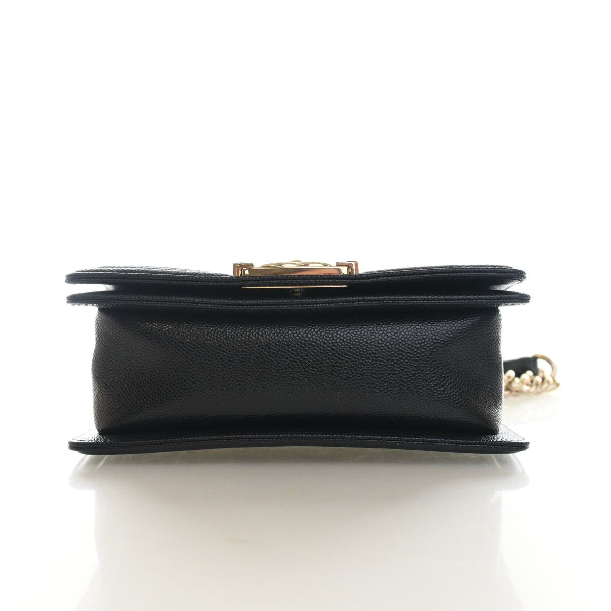 Pre-Owned Chanel Boy Bag Small Caviar Leather, base and feet view, photo 9 of 14