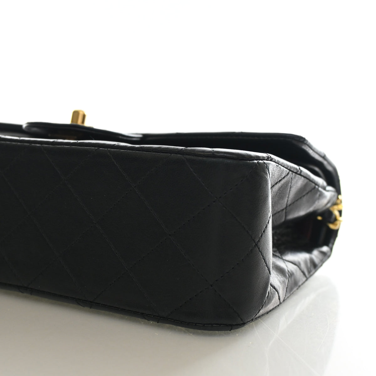 Vintage Chanel Classic Double Flap Small Lambskin Bag, side profile, photo 8 of 16