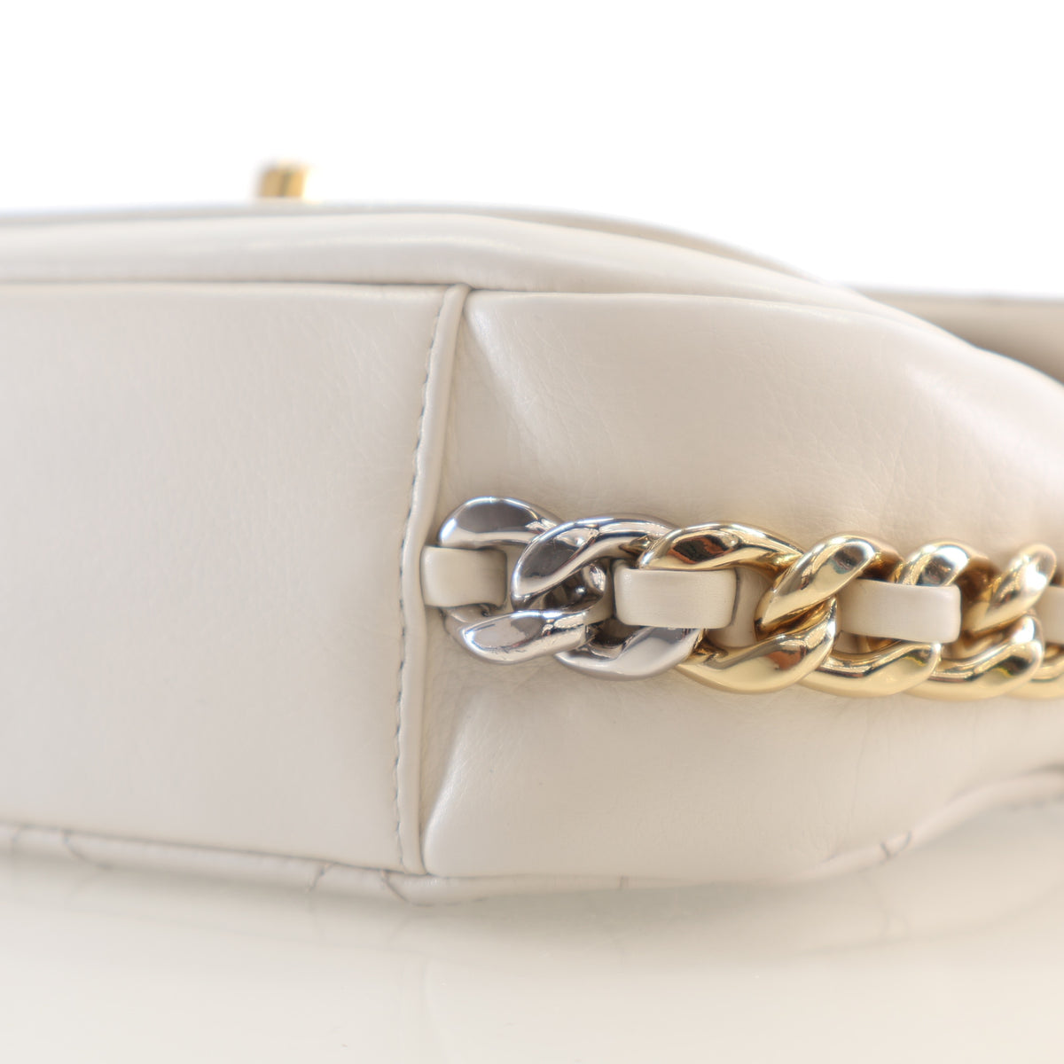 Pre-Owned Chanel Flap Bag Calfskin CC, side profile, photo 8 of 18