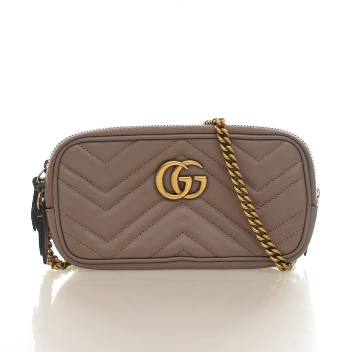 Gucci Mini Calfskin Marmont Triple Zip Crossbody Bag