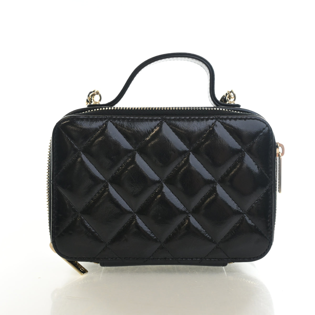 Pre-Owned Chanel Vanity Case Mini Glazed Calfskin Double Zip CC, front view, photo 11 of 14