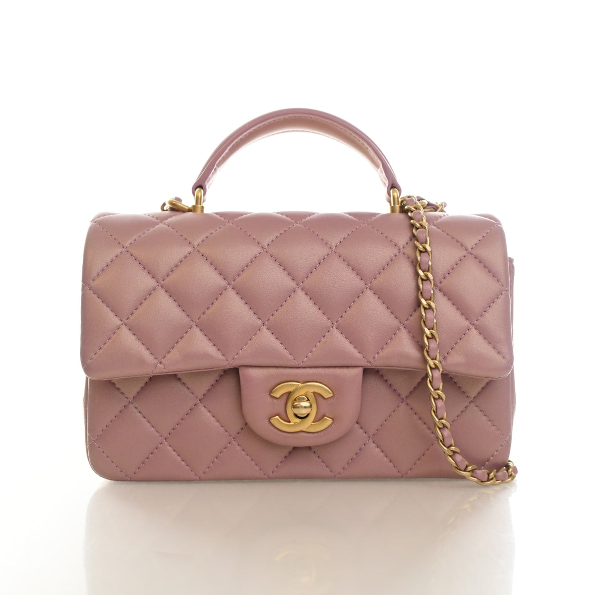 Chanel Mini Lambskin Rectangular Top Handle Classic Flap Bag, photo 1 of 15