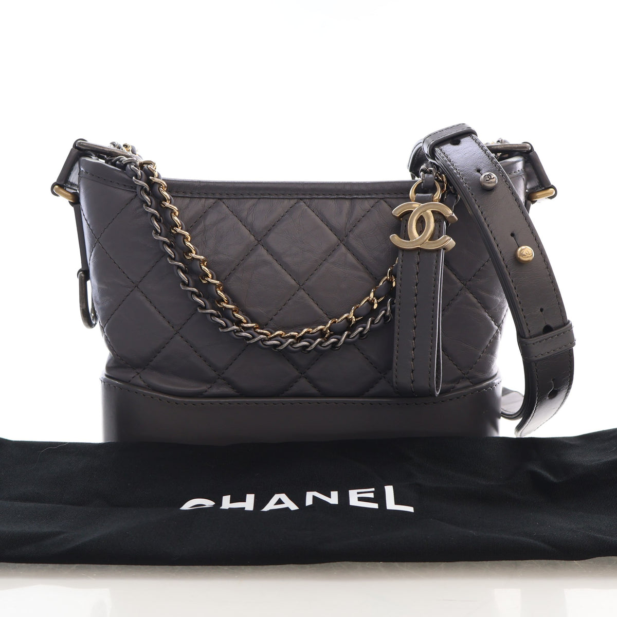 Pre-Owned Chanel Hobo Aged Calfskin Gabrielle Bag, front view, photo 17 of 17
