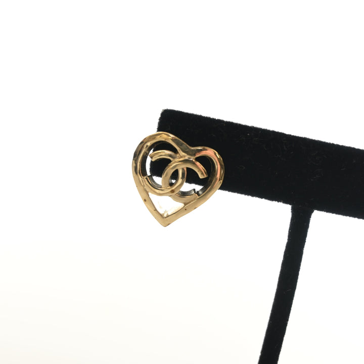 Chanel Heart CC Stud Earrings