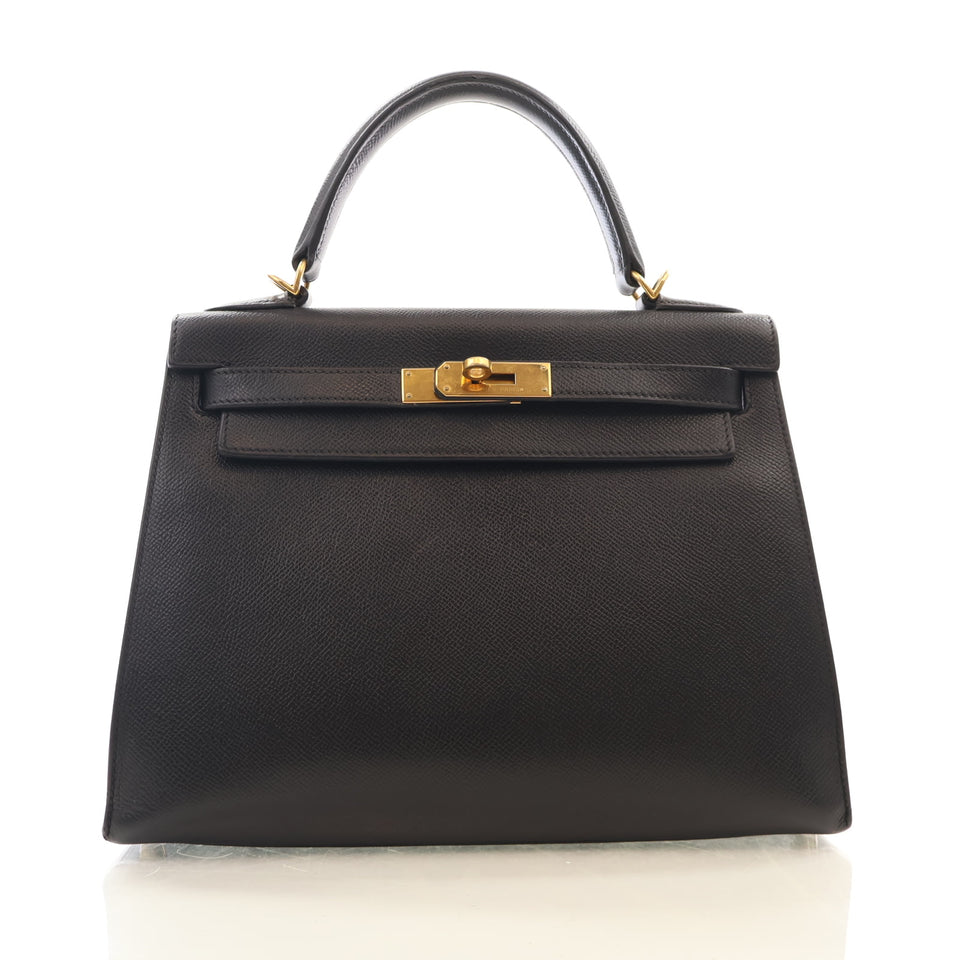 Hermes Noir Epsom Kelly 28