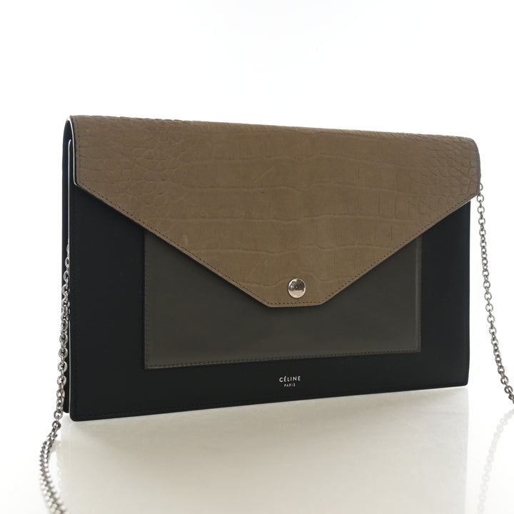 Celine Large Calfskin Pocket Envelope Wallet On Chain (WOC)