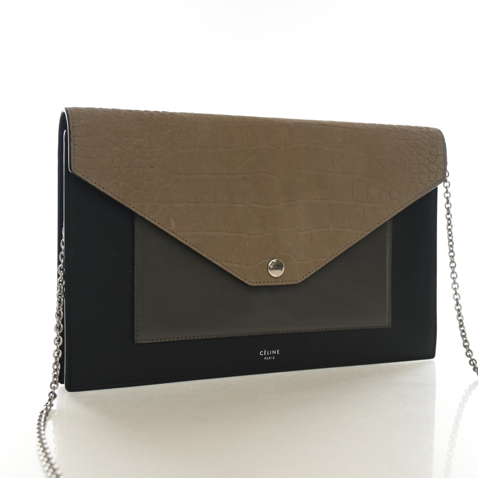 Celine Large Calfskin Pocket Envelope Wallet On Chain (WOC)