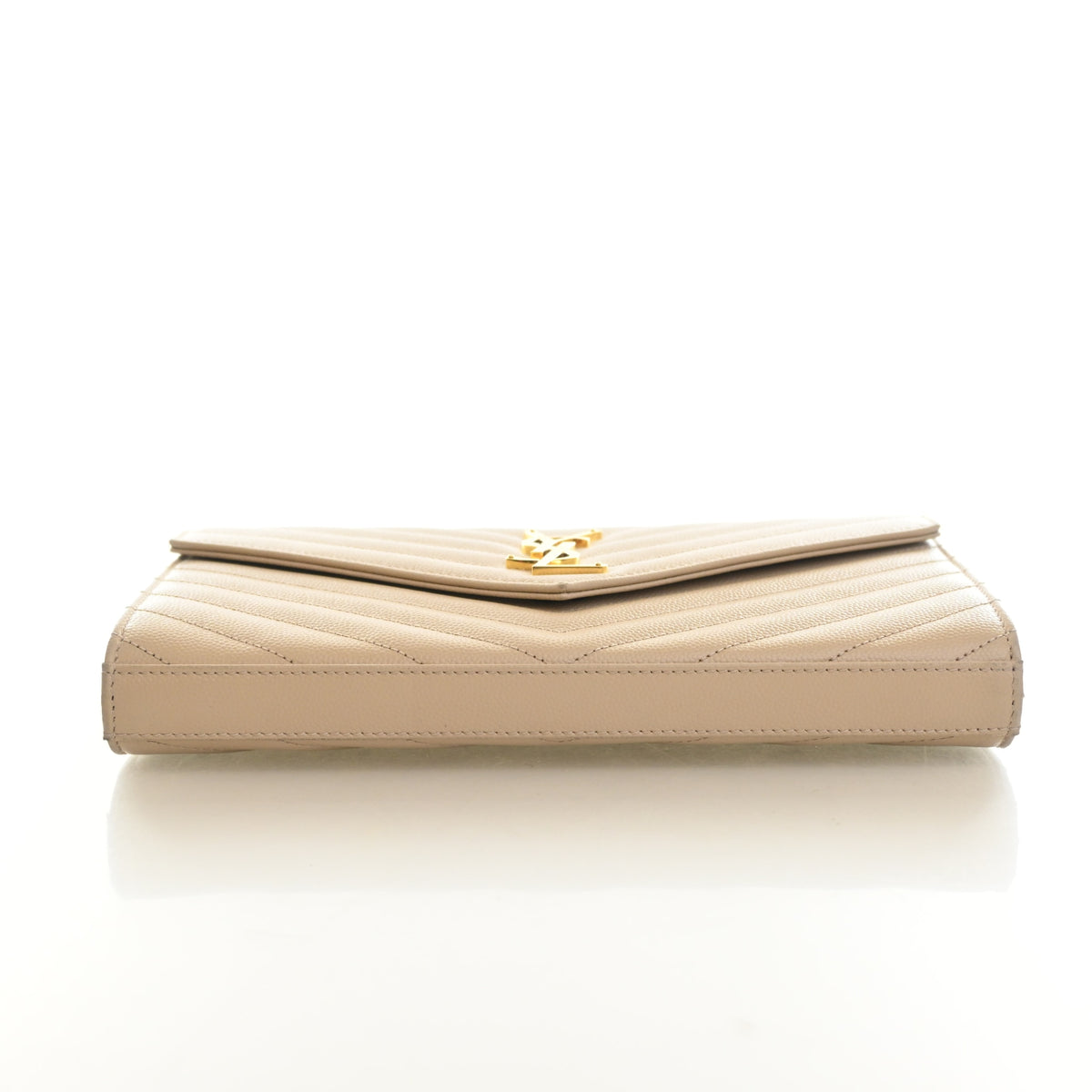 Pre-Owned Saint Laurent Chain Wallet Calfskin Cassandre Envelope, side profile, photo 9 of 16