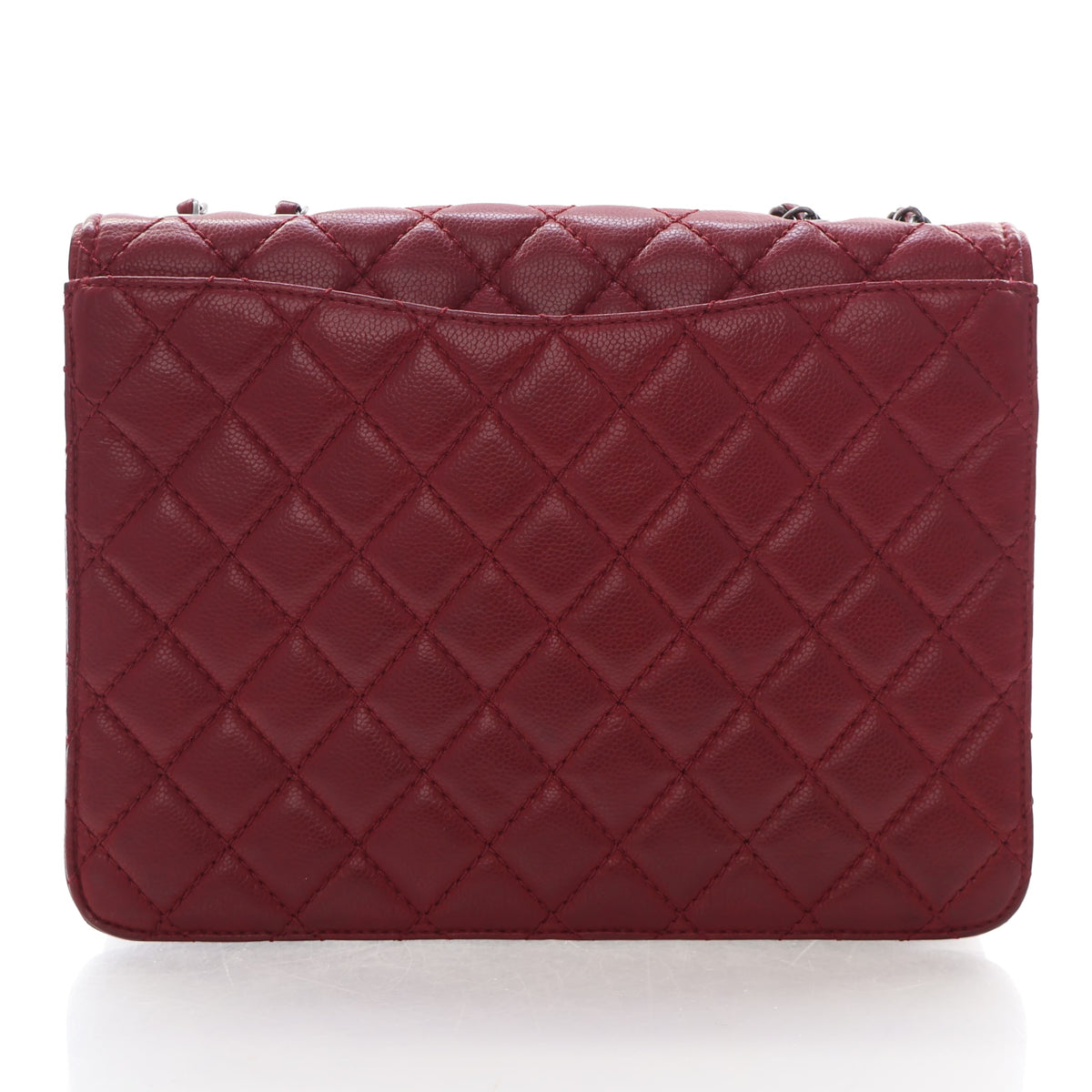 Pre-Owned Chanel Flap Bag Jumbo Caviar Leather Classic Single, back view (2)