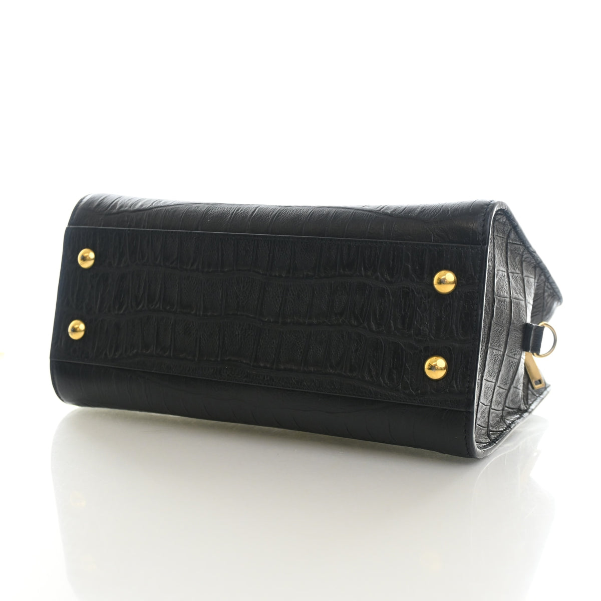 Pre-Owned Saint Laurent Baby Crocodile Leather Embossed Leather Cabas, base and feet view, photo 7 of 12