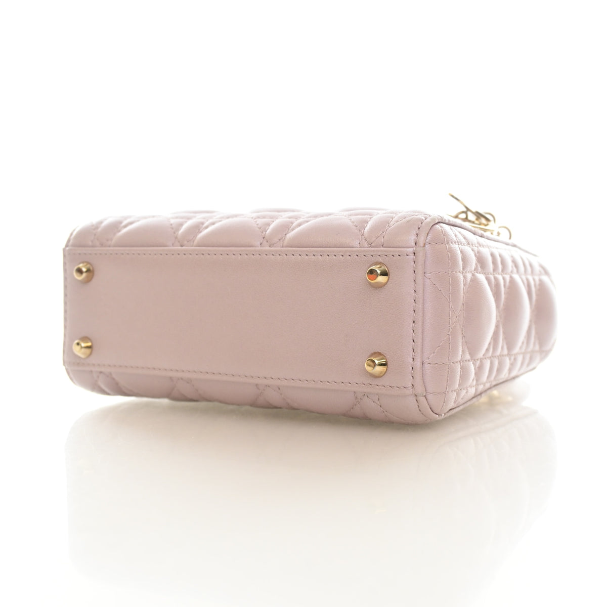 Pre-Owned Christian Dior Lady Dior Mini Lambskin, base and feet view, photo 7 of 22