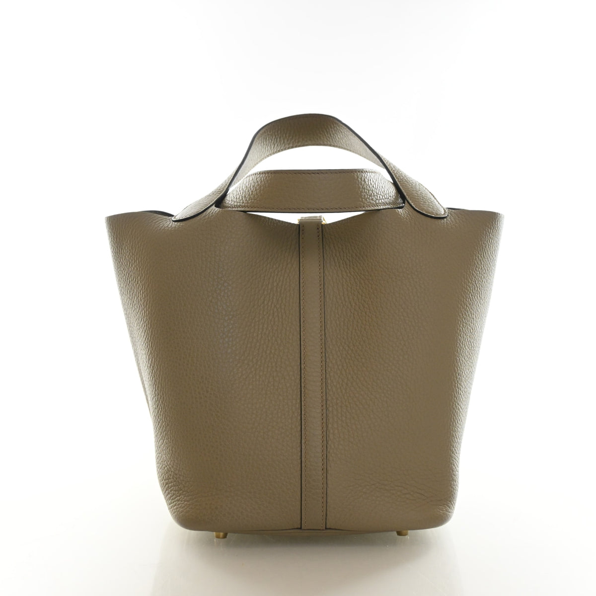 Pre-Owned Hermès Picotin Lock 22 Beige Marfa Clemence Leather, front view