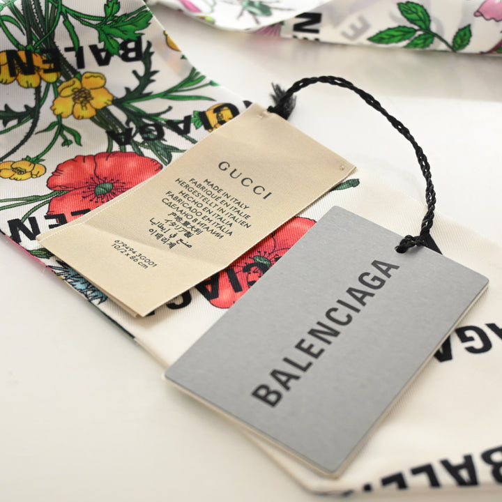 Gucci X Balenciaga Silk Flower Scarf