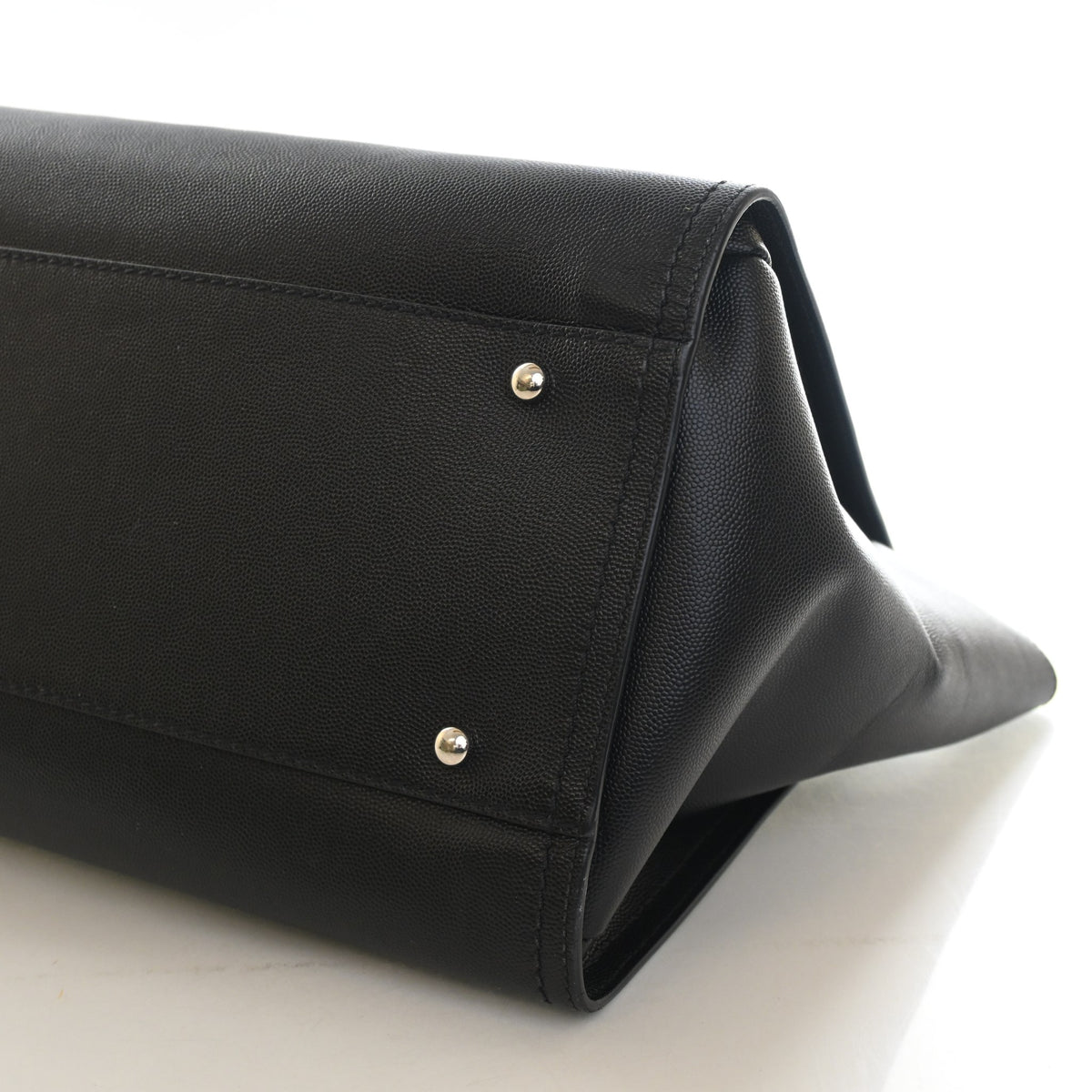 Pre-Owned Chanel Tote Small Caviar Leather Studded Deauville, base and feet view, photo 8 of 13