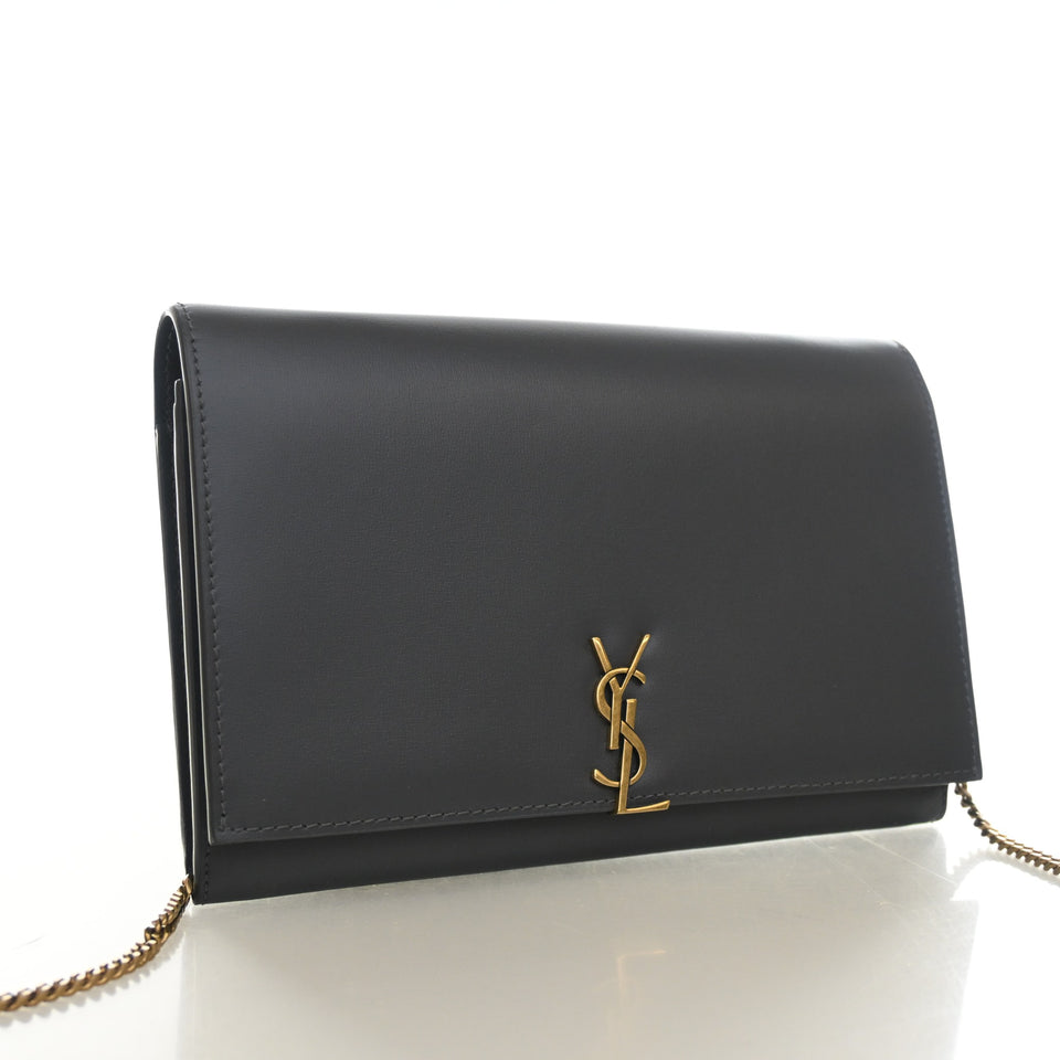 Saint Laurent Calfskin Cassandre Clutch On Chain