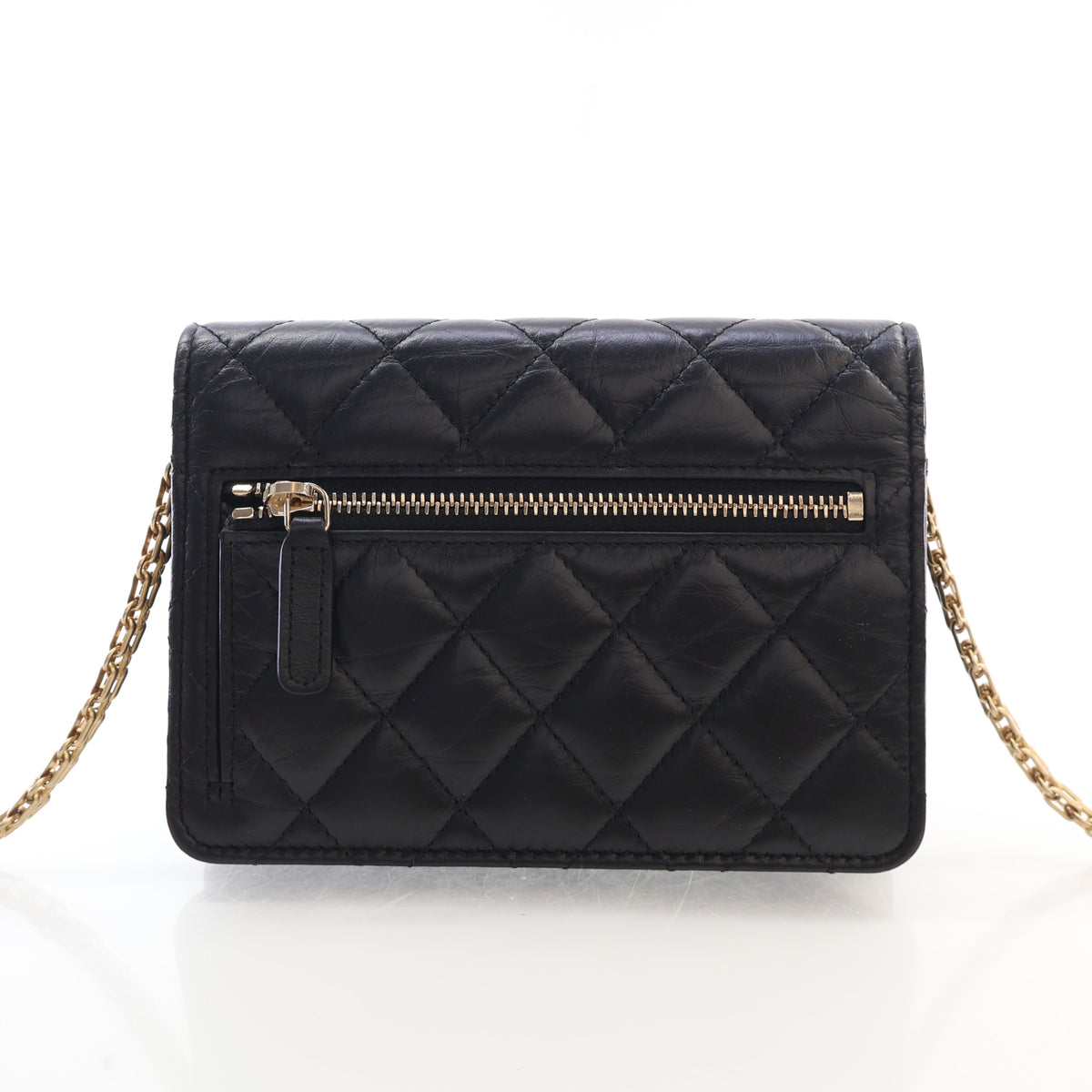 Pre-Owned Chanel Wallet On Chain Small Calfskin Reissue 2.55 WOC, back view