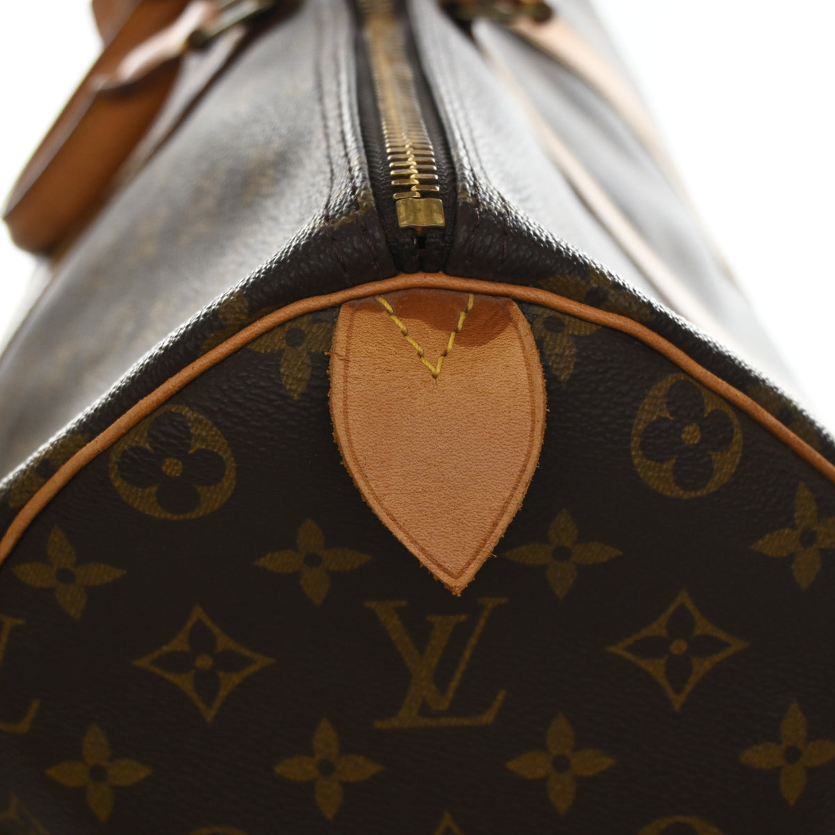 Vintage Louis Vuitton 50 Monogram Keepall, base and feet view, photo 18 of 19