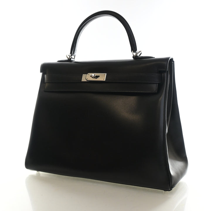 Hermes Noir Box Calf Kelly 35