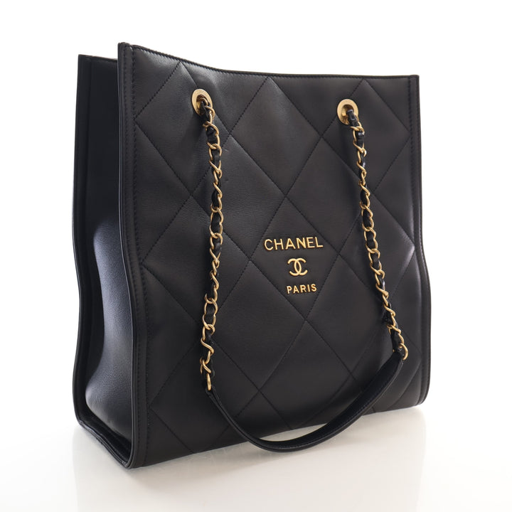 Chanel Lambskin CC Shopping Tote
