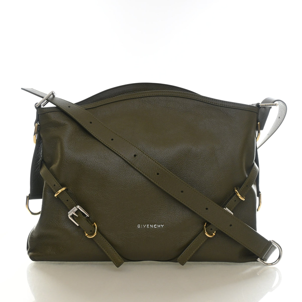 Pre-Owned Givenchy Medium Calfskin Voyou Bag, front view, authenticated at Luxe Du Jour