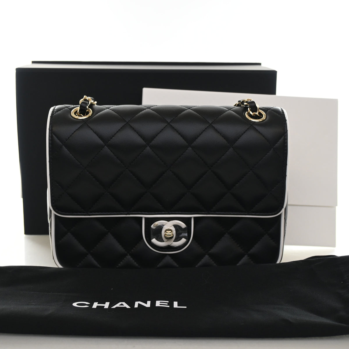 Pre-Owned Chanel Flap Bag Small Lambskin Resin CC, front view