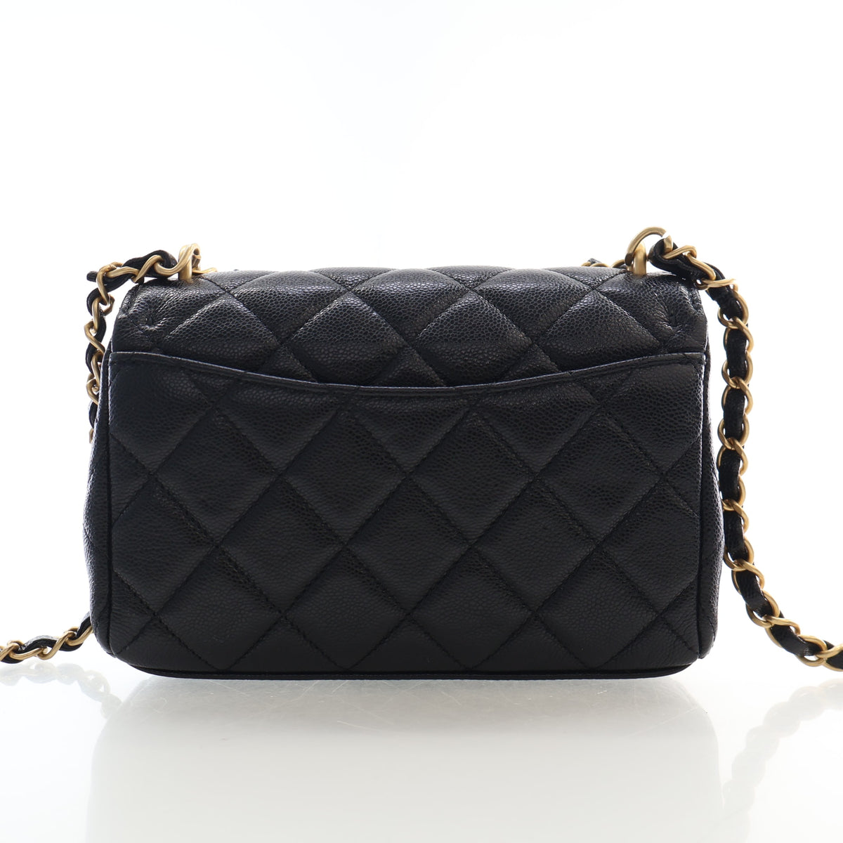 Pre-Owned Chanel Flap Bag Mini Caviar Leather Classic Single, back view, photo 12 of 19