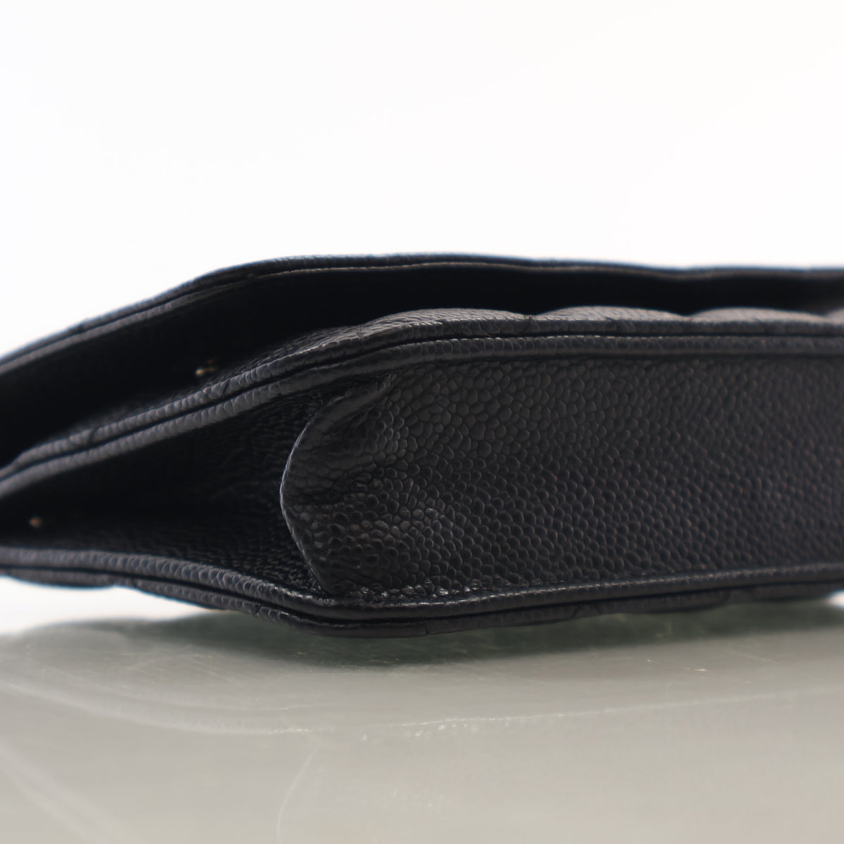 Pre-Owned Chanel Wallet On Chain Caviar Leather WOC, side view, photo 6 of 15
