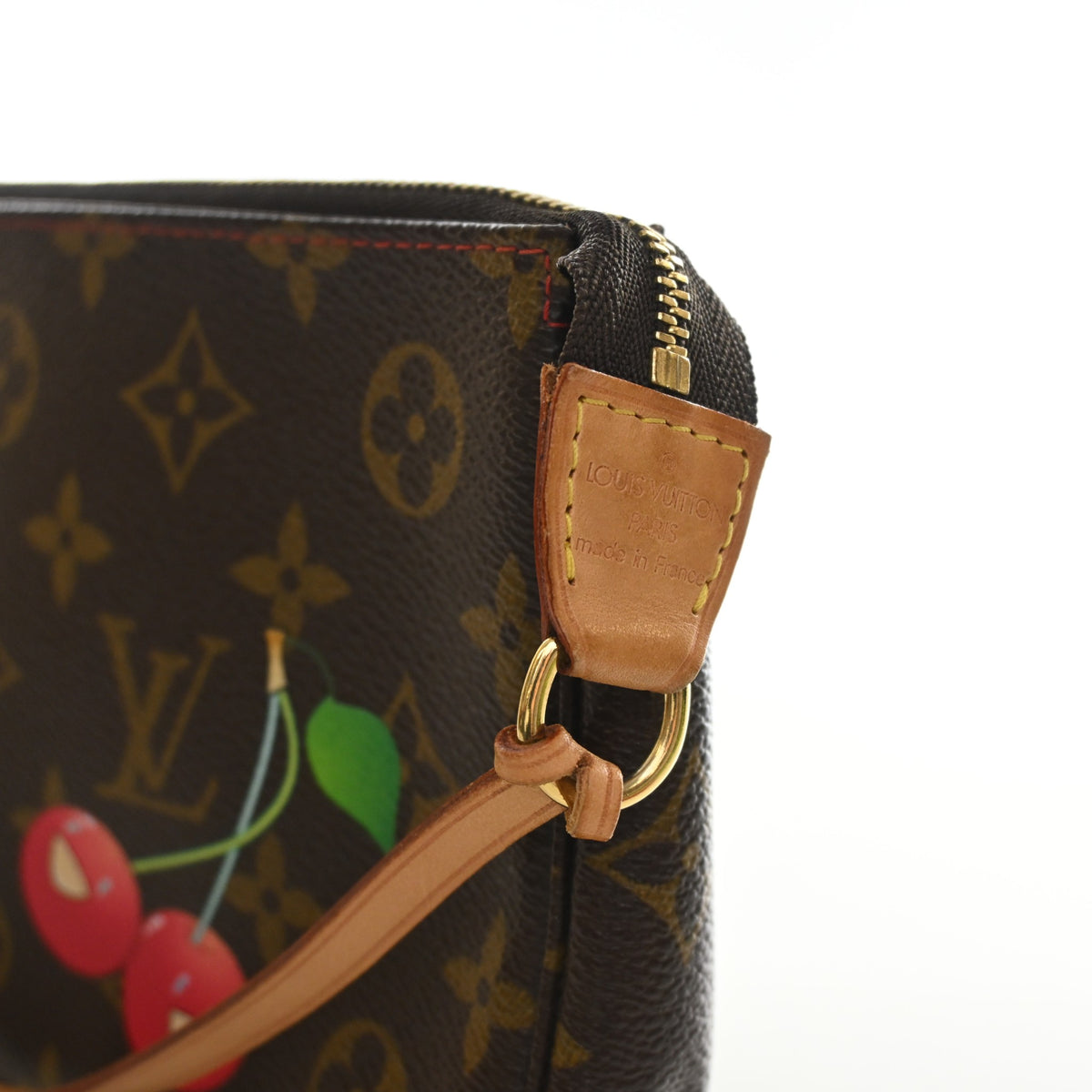 Vintage Louis Vuitton Pochette Monogram Cerises Accessoires, side profile, photo 14 of 15