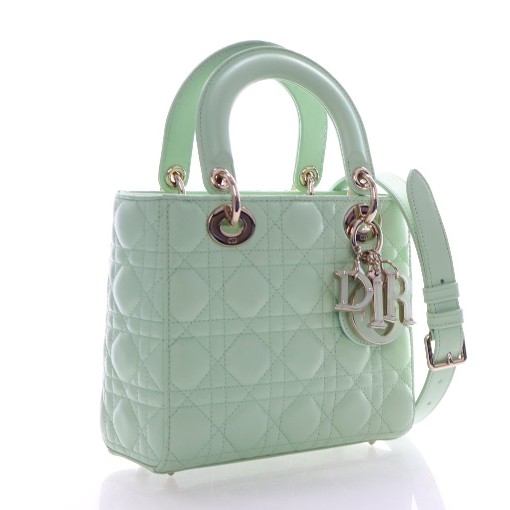 Pre-Owned Christian Dior Lady Dior Small Lambskin, three-quarter view