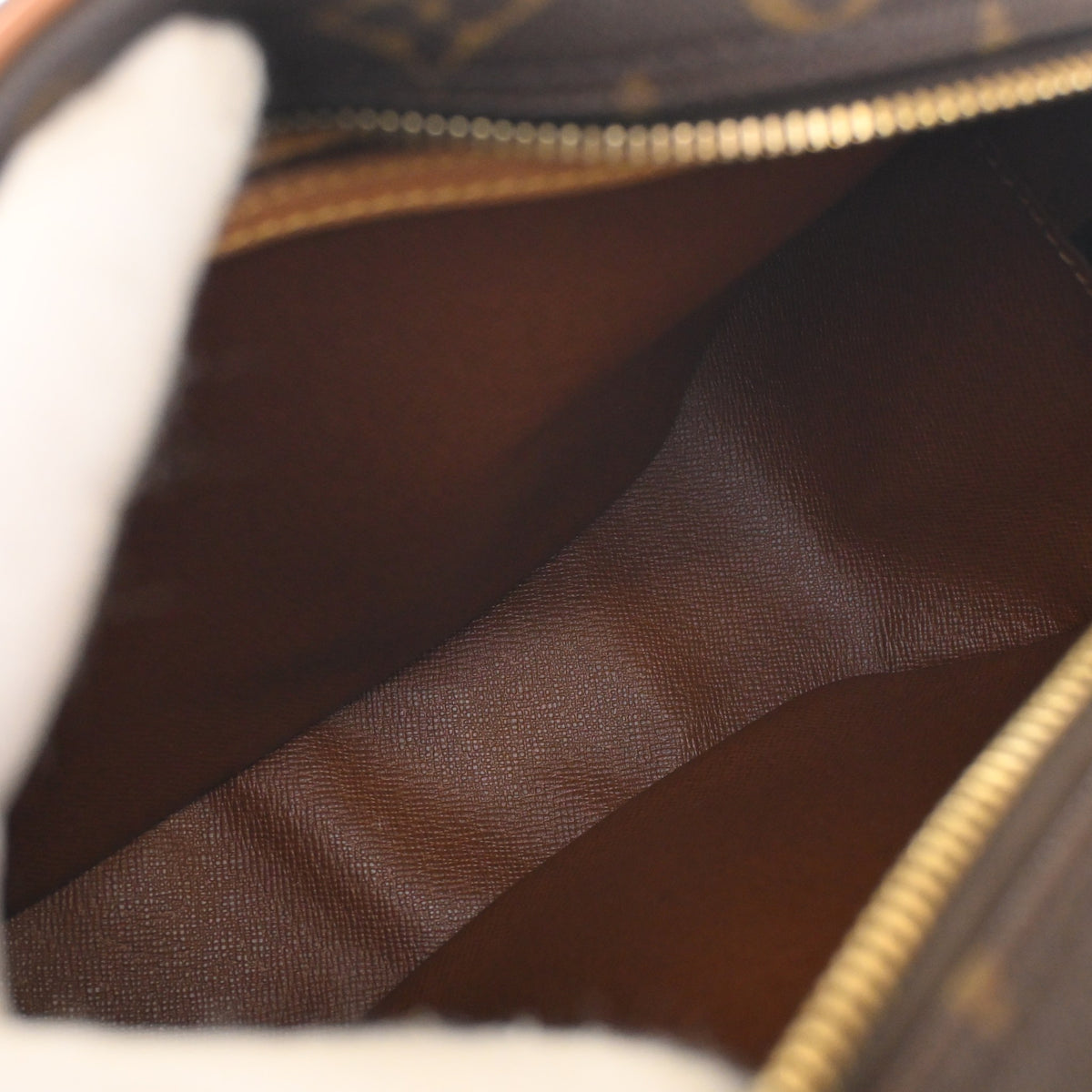 Vintage Louis Vuitton Monogram Blois, open interior with lining