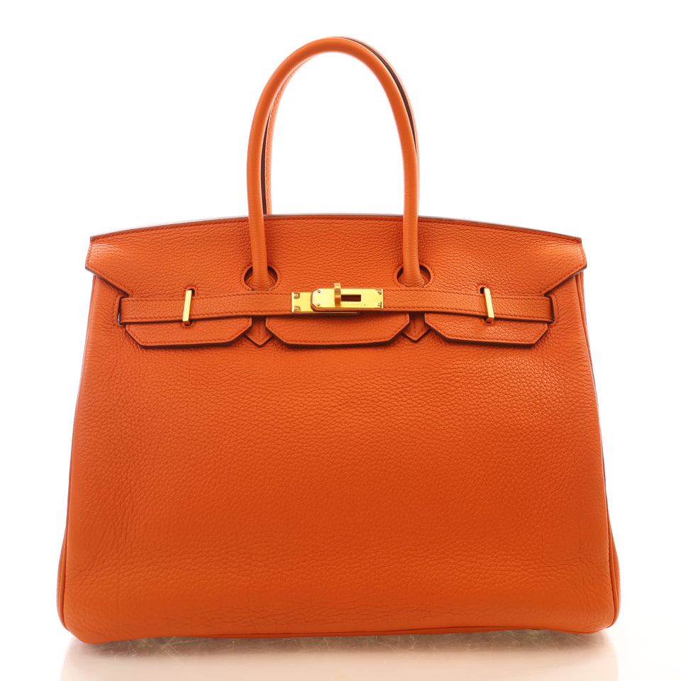 Hermes Orange H Togo Birkin 35