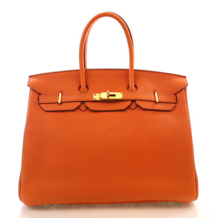 Hermes Orange H Togo Birkin 35