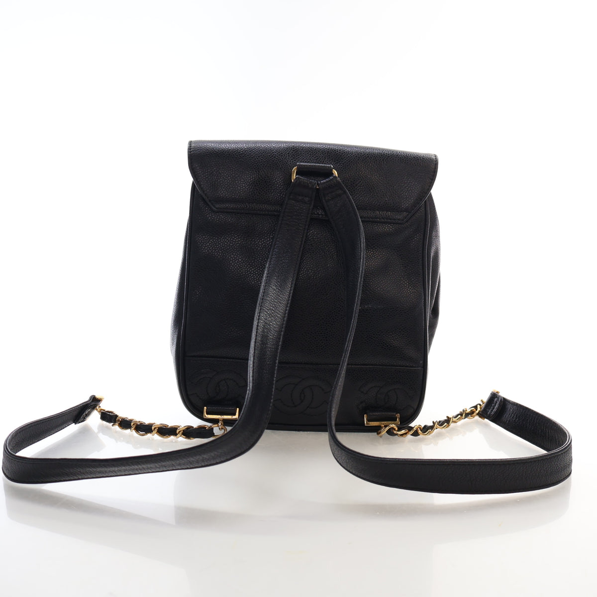 Vintage Chanel Backpack Caviar Leather Triple CC, back view