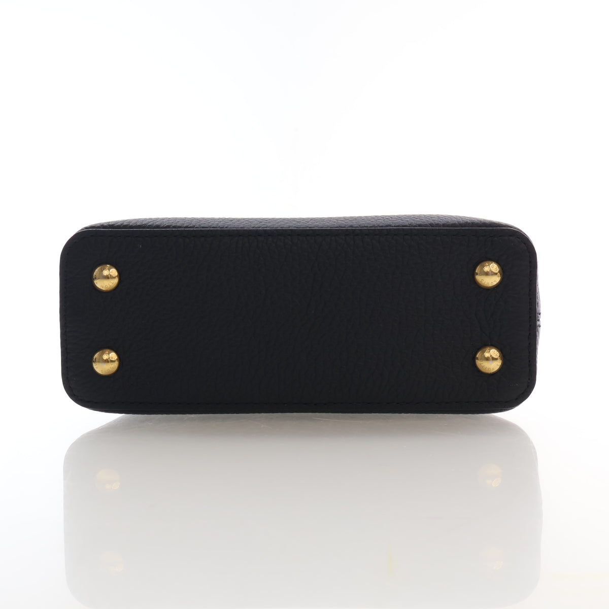 Pre-Owned Louis Vuitton Mini Taurillon Capucines, base and feet view, photo 10 of 17