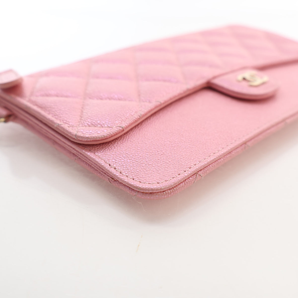 Pre-Owned Chanel Caviar Leather Pouch, side view