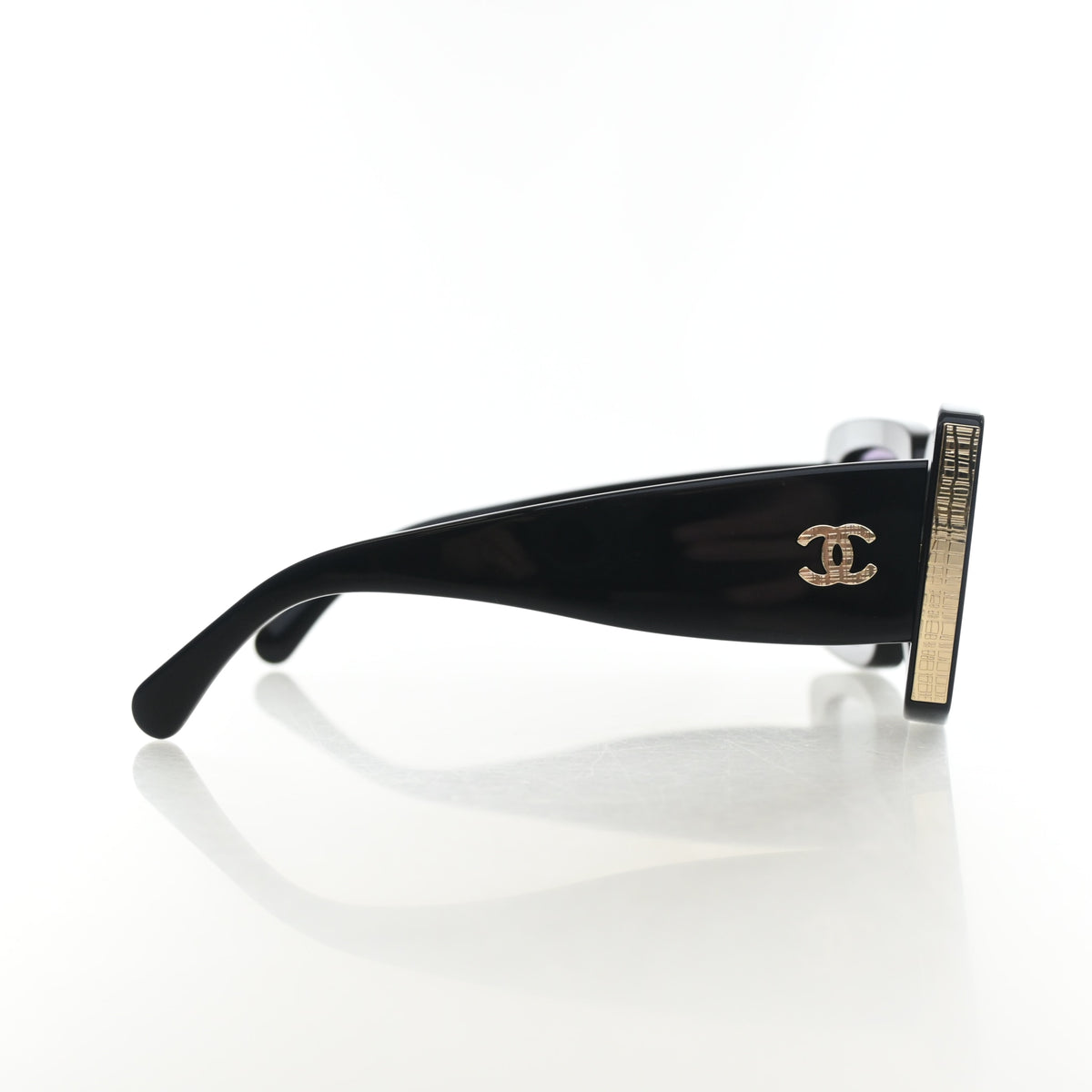 Pre-Owned Chanel Sunglasses Square CC Oversized, side profile, authenticated at Luxe Du Jour