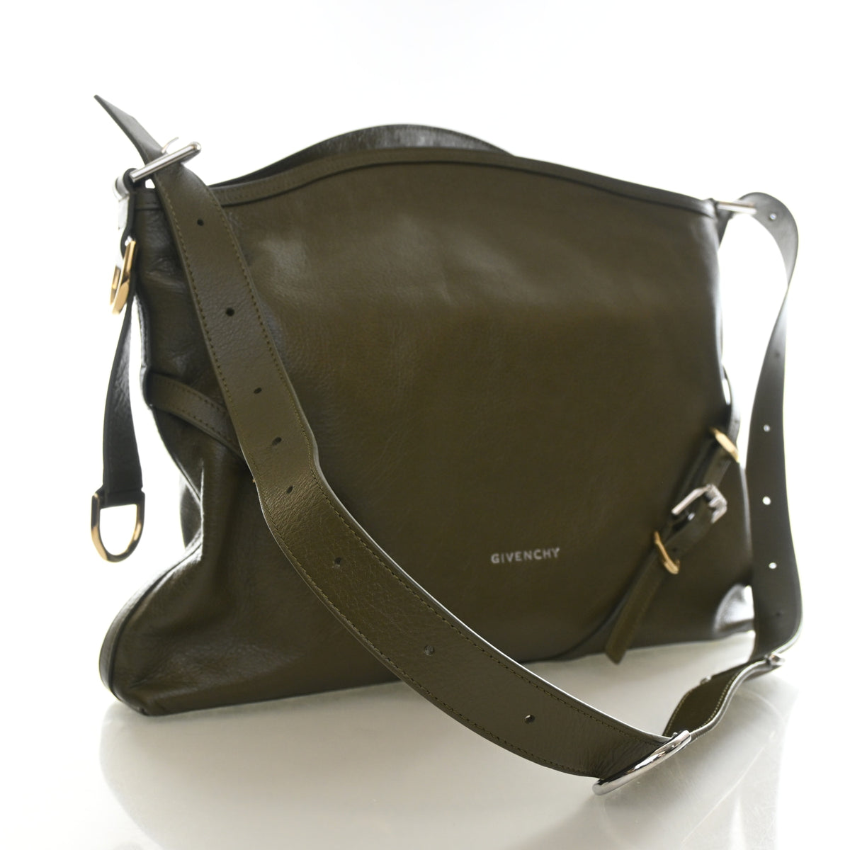 Pre-Owned Givenchy Medium Calfskin Voyou Bag, three-quarter view, authenticated at Luxe Du Jour