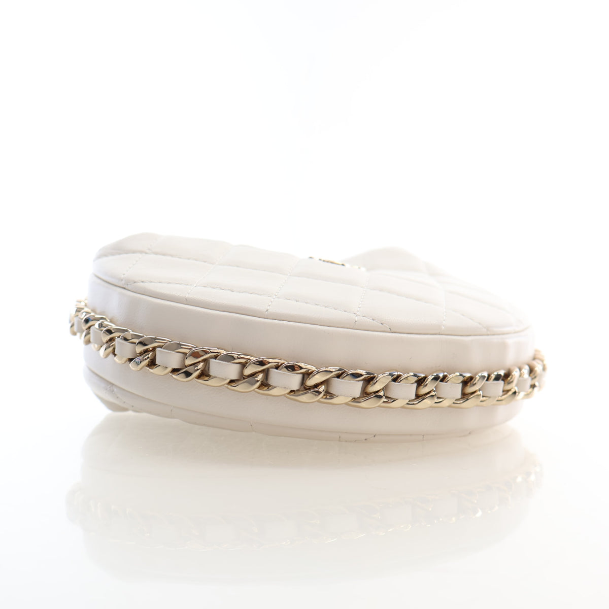 Pre-Owned Chanel Hobo Small Lambskin Chain Around Pouch Bag, side view
