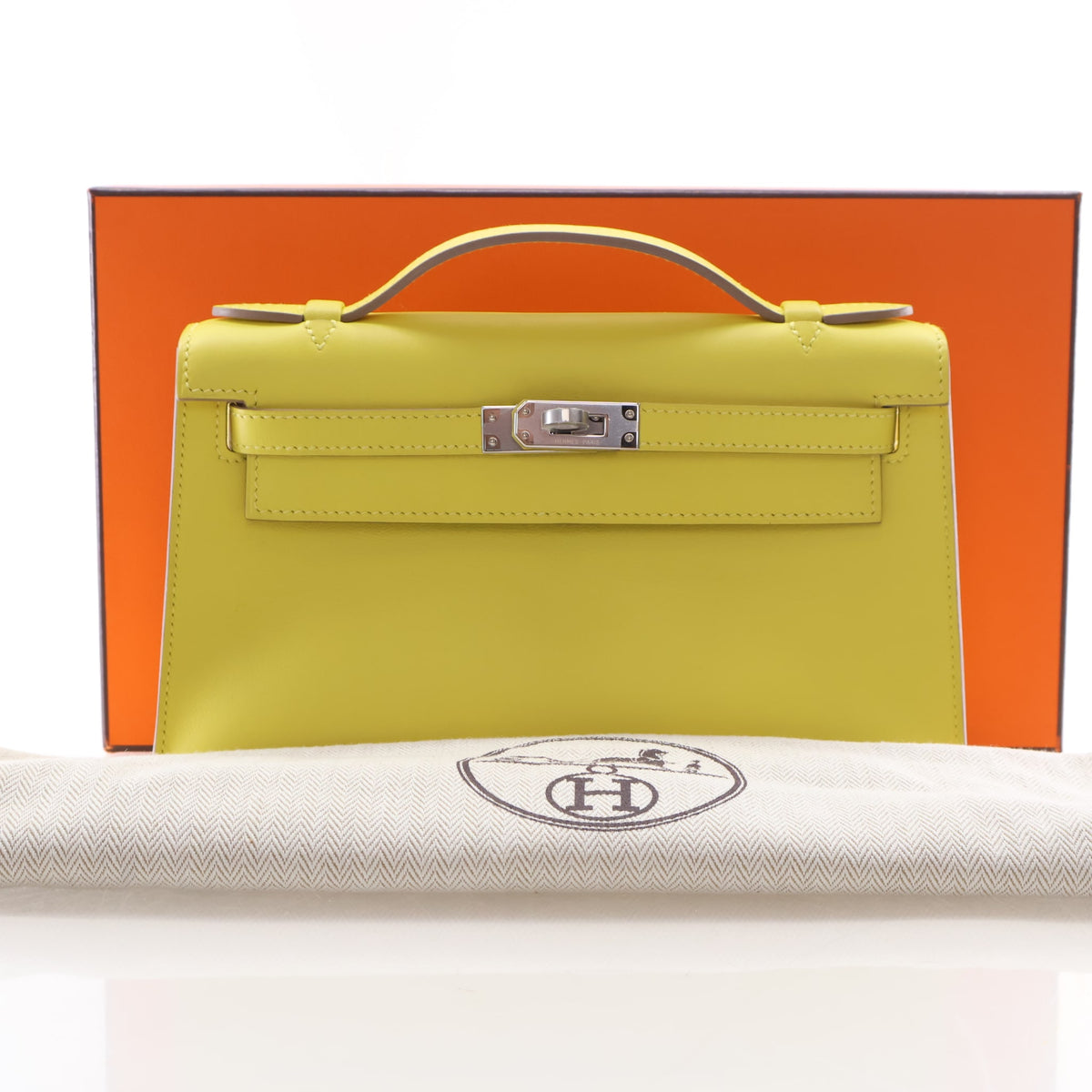 Hermes Jaune Citron Swift Kelly Pochette, photo 17 of 17