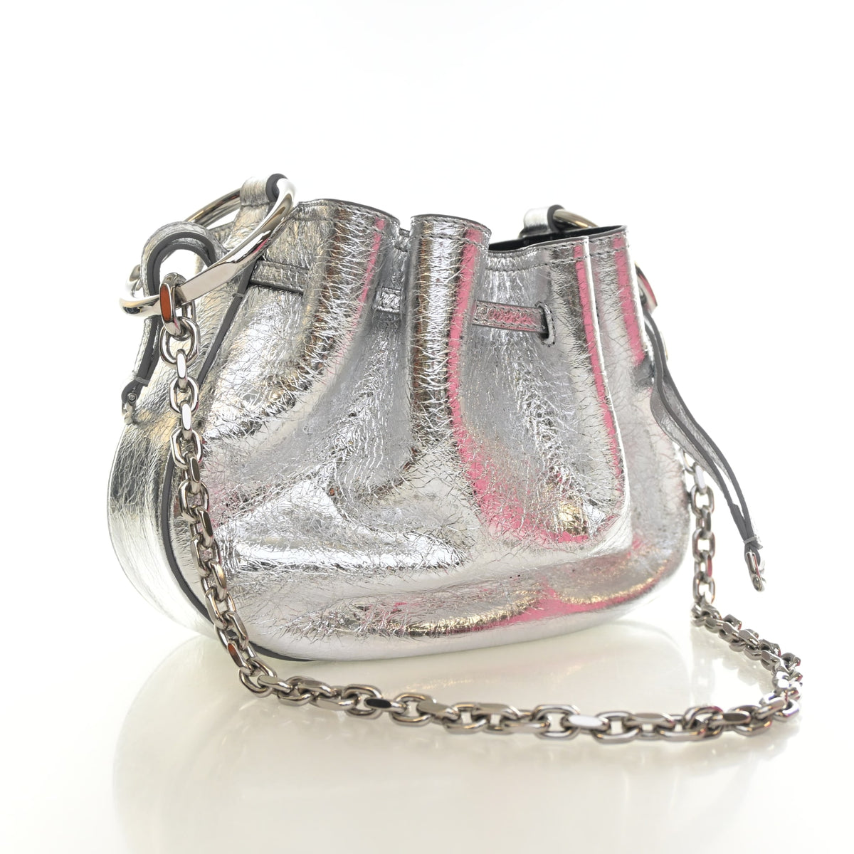 Pre-Owned Givenchy Bucket Bag Small Crinkled Calfskin, three-quarter view