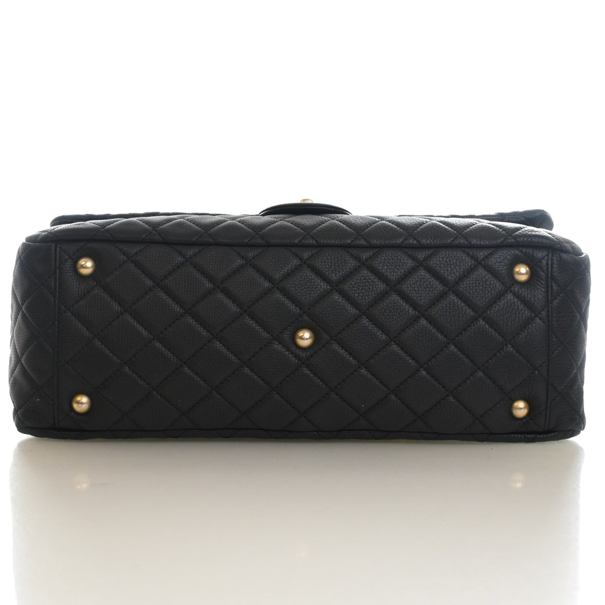 Pre-Owned Chanel Flap Bag XXL Calfskin Airline Single, base and feet view, photo 9 of 14
