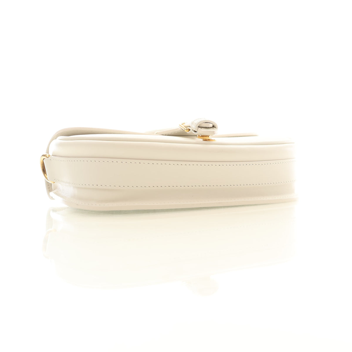 Pre-Owned Christian Dior Flap Bag Calfskin Bobby East West, side profile